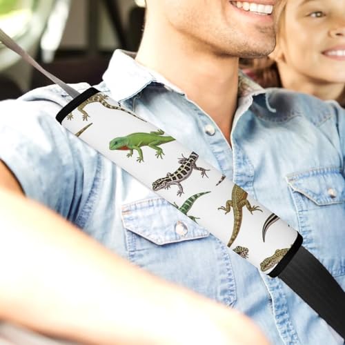 2 Pack Reptile Lizard Seat Belt Shoulder Pad Universal Soft and Comfortable Shoulder Protector for Kids, Most Cars, Pressure Relief - color: Pattern 833