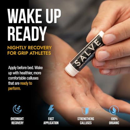 Callus Recovery Salve for Athletes – Organic Callus Balm for Grip Athletes, Fresh Rips & Dry Calluses – Non- Greasy Targeted Application 0.15 o z - 2 Pack - size: 0.15 Ounce (Pack of 2)