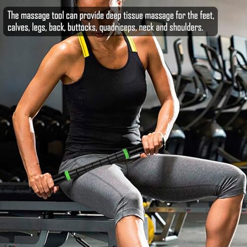 iGreely Premium Muscle Roller the Ultimate Massage Roller Stick 17 Inches Recommended By Physical Therapists Promotes Recovery Fast Relief for Cramps Soreness Tight Muscles Black - color: Black