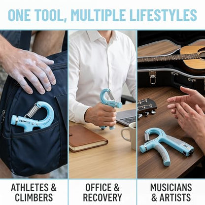 Queenrain Adjustable Hand Grip Strengthener with Counter, 10-100KG Adjustable Wrist & Forearm Exerciser for Athletes, Rock Climbing, Guitar, Physical Therapy, Compact Grip Strengthener for Home, Office, Travel