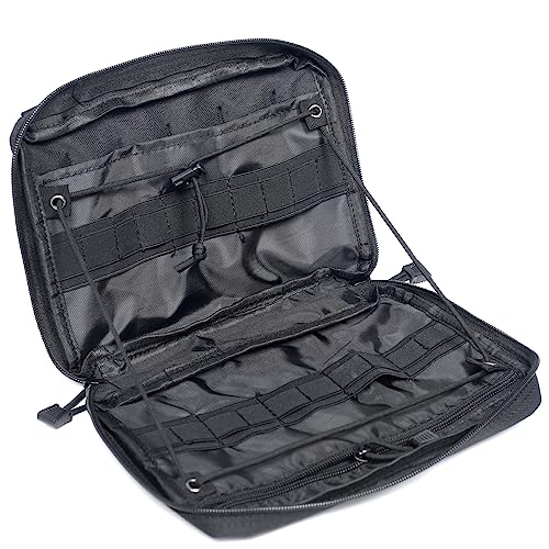 Azarxis Equipment Multi-Purpose Tactical EDC Admin MOLLE Pouch Utility Tools Bag Organizer Military Waist Belt Modular Attachment - color: #03 - Black