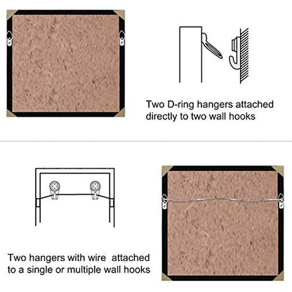 70 Pack Heavy Duty D-Ring Metal Picture Hangers with Screws(Silver) | 2 Sizes Metal Clasp Picture Hanging Kit, Frames Hangers, For Photo Frames, Artwork, Paintings, Clock, Canvas Hooks, Mirrors - size: 70 Pack-D Ring