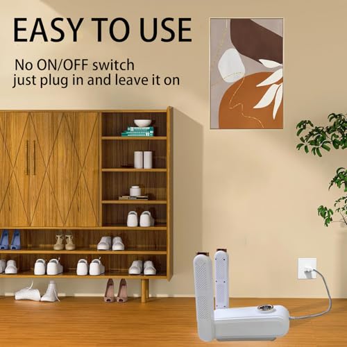 Boot Dryer for Work Boots，Shoe Dryer with Heat Blower， Shoe Dryers for Sneakers, Doubles as Glove, Helmet & Boxing Glove Dryer- Helps Reduce Odor(white)