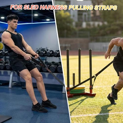 Heavy-Duty Sled Pulling Strap, Tire Dragging Pull Strap for Sled Training, Strength & Conditioning Workouts, Compatible with Harnesses & Belts - size: 2.5cm Wide