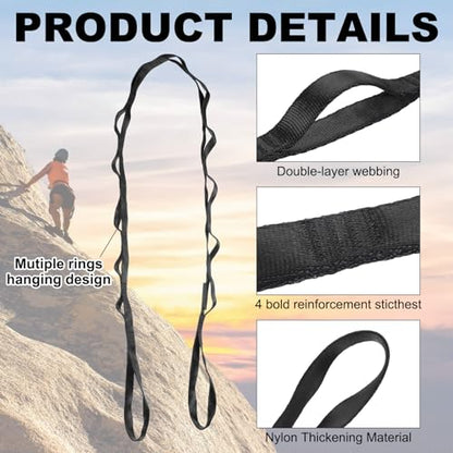 PATIKIL 22KN Adjustable Daisy Chain Yoga Extend Belt, Nylon Climbing Sling Straps for Home Workout Exercise Pilates Gymnastics