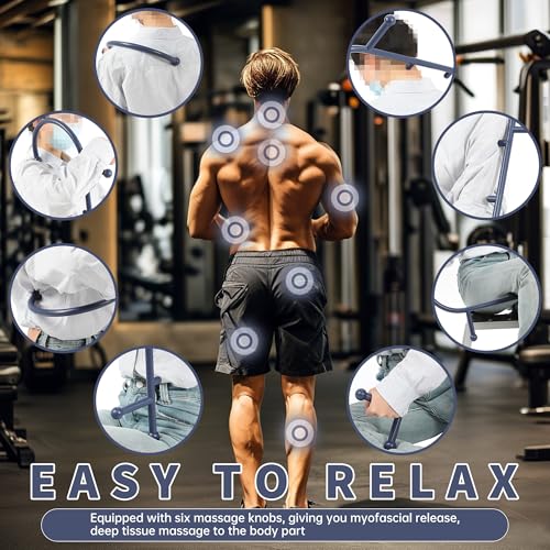 Blue Manual Massager Hook,Muscle Relax Point Tool Therapeutic,Muscle | Release Tool Release Shoulders,Neck, Upper and Lower Back Pain Manually Physical Therapy Myofascial Release Deep Pain Relief