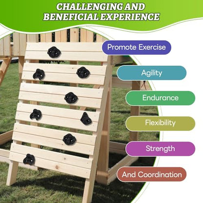12Pcs Rock Climbing Wall Holds Set with Textured Grip Climbing Stone for Backyard Playgrounds Rock Wall - color: Black