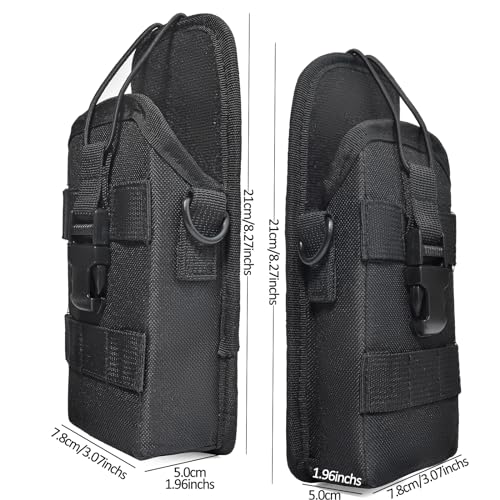 HYS Walkie Talkie Holster with Reflective Shoulder Strap w/Padded Non-Slip | Molle Radio Pouch-Anti-Sway, for Motorola APX6000 APX8000 APX Series President Cobra Uniden Handheld CB Radio - color: Green