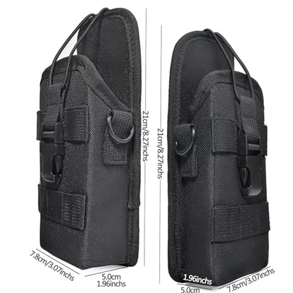 HYS Walkie Talkie Holster with Reflective Shoulder Strap w/Padded Non-Slip | Molle Radio Pouch-Anti-Sway, for Motorola APX6000 APX8000 APX Series President Cobra Uniden Handheld CB Radio - color: Green