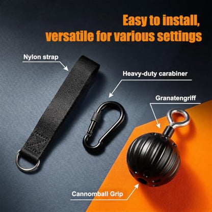 Pull Up Power Balls, Non-Slip Rock Climbing Grips, Hand Exerciser for Chin Up Bar, Kettlebell, Barbell, Home Fitness Training