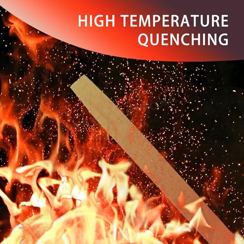 8 Inch Flat Hand File with High Carbon Hardened Steel, Ergonomic Grip, Plastic Non-Slip Handle, Ideal for Metal, Wood, Plastic & DIY Projects