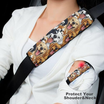 Universal Soft and Comfortable Car Seat Straps Shoulder Pads for Adult Use, Stroller Pushchair High Chair, 2PCS Cartoon Selfie Dog Harness Pads Strap - color: Pattern 764