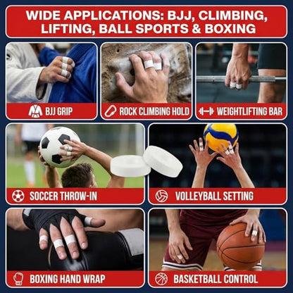 YINTTIAN Finger Tape 0.5in × 32ft Athletic Tape for Fingers No Residue | White Finger Sports Tape for BJJ, Rock Climbing, Weightlifting, Football, Basketball, Volleyball, Pack of 3