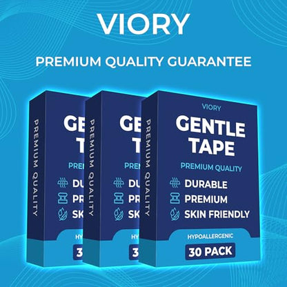 VIORY Gentle Tape (30 Pack) - Pain Free Removal, Hypoallergenic & Latex Free