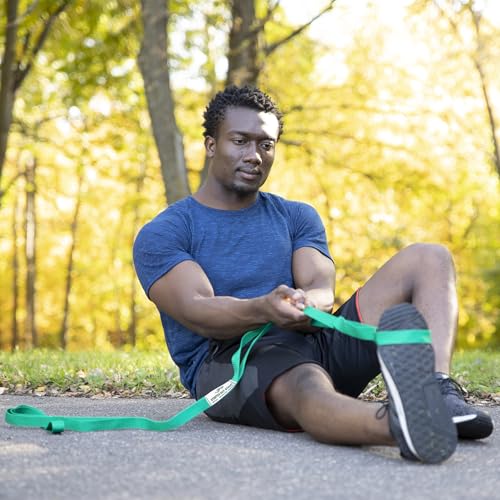 OPTP The Original Stretch Out Strap with Exercise Poster, USA Made Top Choice Stretch Out Straps for Physical Therapy, Yoga Stretching Strap or Knee Therapy Strap