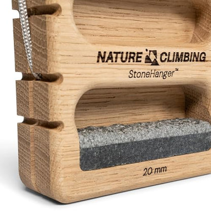 Portable Hangboard | Rock Climbing Hangboard | Hang Board for Climbing | Fingerboard | Strengthen Your Fingers | Bouldering Gifts | Hard Wood - color: Granite