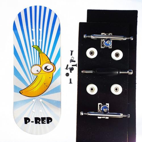 P-REP V2 Pro Performance Complete Wooden Fingerboard kit with Urethane Wheels and Bushings 34mm - Banana - color: Banana