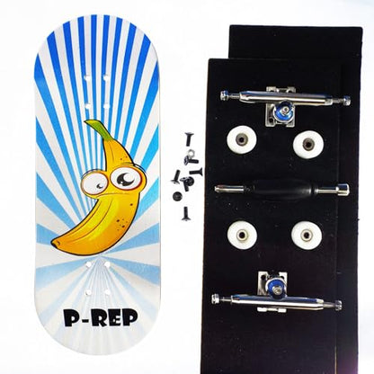 P-REP V2 Pro Performance Complete Wooden Fingerboard kit with Urethane Wheels and Bushings 34mm - Banana - color: Banana