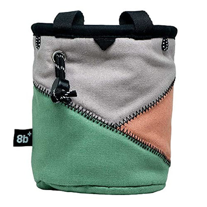 8BPLUS PROBAG - Chalk Bag for Climbing & Bouldering - Belt, Carabiner and Giftbox Included - Wide Opening - Brush Holders for Left & Right Handers - style: WASHED GREEN