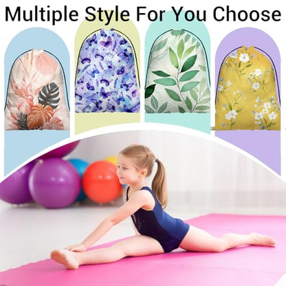 Purple Butterfly Flower Grip Bag Small Drawstring Gymnastics Athlete Bag for Sport Dance Storage - color: Butterfly Flower-purple
