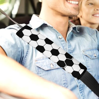 2 Pack Breathable Car Seat Straps Shoulder Pads for Elderly Support, All Vehicles, Soccer Lovers Seat Belt Cushion, Neck and Shoulder Support - color: Pattern 57