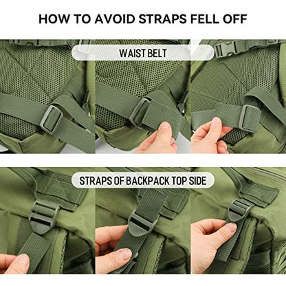 REEBOW GEAR Military Tactical Backpack for Men Large Army 3 Day Assault Pack Molle Hiking Daypack Bag (Green) - color: Green