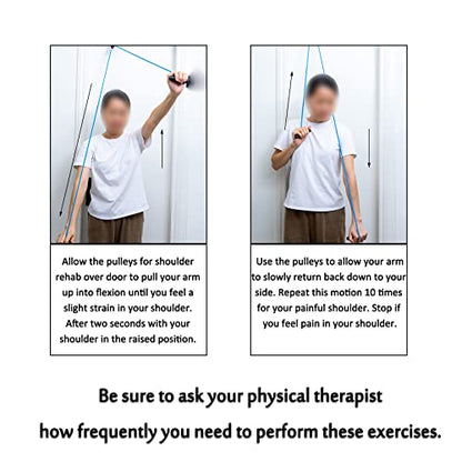 Shoulder Pulley Over The Door Physical Therapy System | Over-the-door exercise pulley designed for shoulder physical therapy exercises. - color: 10PCS-Blue