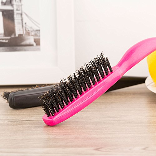 Frienda 2 Pieces Teasing Hair Brush Slick Back Brush | Boar Bristle Brush Comb, Women Salon Boar, Nylon Bristle, Beauty Styling, Slick Back, Backcombing Tool
