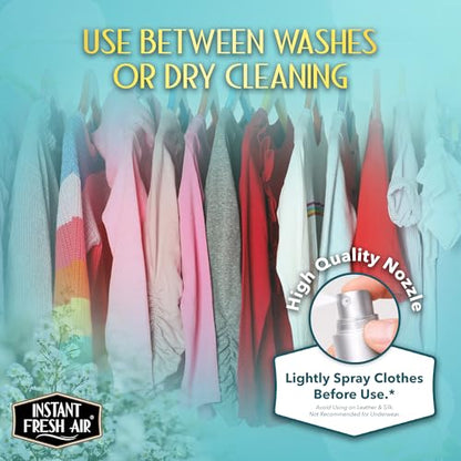 Fabric Freshener Spray & Deodorizer Odor Eliminator - Works Instantly with Noxban™ - Eco-Friendly Fabric Refresher & Odor Neutralizer - Safe for Garments, Linens, Bedding - Unisex