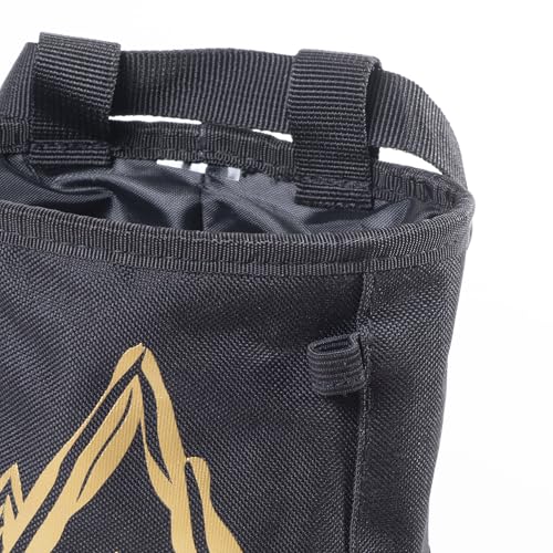 Chalk Bag for Rock Climbing – Chalk Pouch with Zippered Pocket, Brush Holder, Fleece Lining & Drawstring Closure – Limited Edition Black Bag