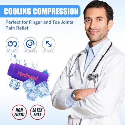 2PCS Finger Sleeves Gel Ice Pack, Lasting Cold Compress Freeze Sleeve, Reusable Finger Brace Ice Packs for Injuries, Arthritis, Tendonitis, Gout, Sprains, Middle Protectors(Purple) - color: Purple