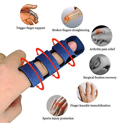 Upgraded Finger Splints (4Pcs), Trigger Finger Splint Finger Brace with 3 Fixing Strap for Mallet Finger, Broken Finger Protector, Knuckle Immobilization, Straightening Support, Arthritis Pain Relief - color: Multi