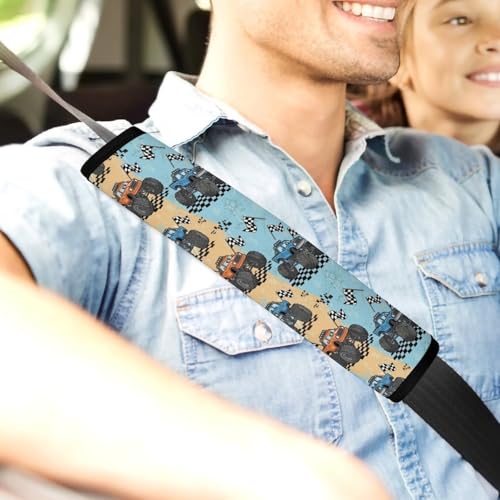 2PCS Universal Fit Car Seat Belt Pad for Kids, Most Cars, Truck Monster Racing Car Seat Belt Cushion, Shock Absorption - color: Pattern 634