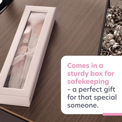 Bona Fide Beauty Czech Glass Gift Set: Foot File, Nail File, Cuticle Pusher | Rose color set: genuine Bohemian crystal glass set includes protective cases and sleeves. Reusable and easy to clean. - color: Rose Gold
