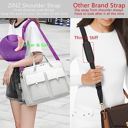 ZINZ Shoulder Strap 78" Universal Handbag Strap with Ultra-thick Fixed Padded and Dual Balanced Adjustable Buckles Shoulder Crossbody Strap for Briefcase Messenger Bag Laptop bag Luggage，Purple - color: Purple