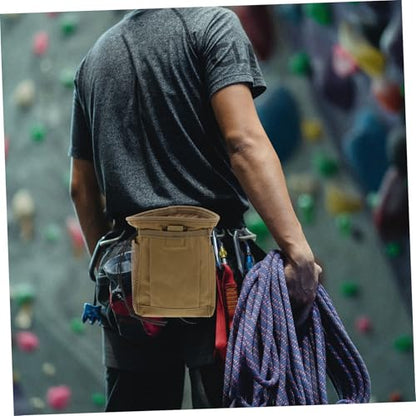Outdoor Utility Fanny Pack Lightweight Drawstring Chalk Bag with Pockets for Hiking Camping Climbing Multipurpose Waist Pouch for Convenient Storage and Portability