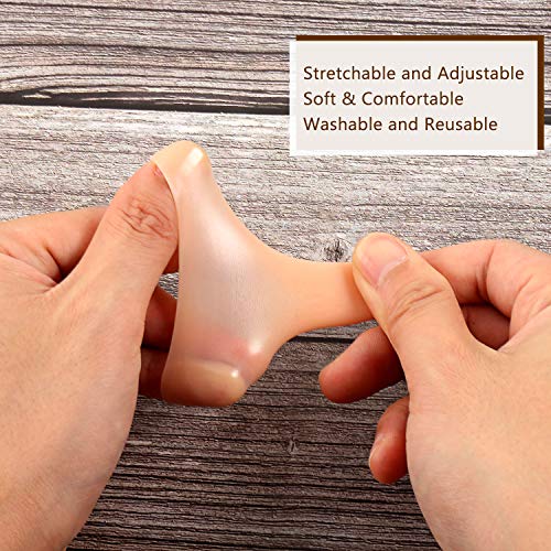 Frienda 30 Pieces Gel Finger Protector Cots Silicone Cover Cap Sleeves for Finger Cracking Trigger Support(Apricot) - color: Apricot