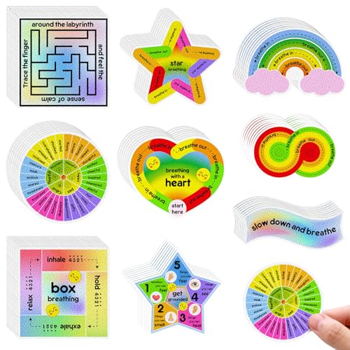 Libima 72 Pcs Anxiety Sensory Stickers Textured Stickers Fidget Mindfulness Sticker School Counselor Supplies Adult Sensory Items Anxiety Relief, 9 Styles (Cute Color) - color: Cute Color