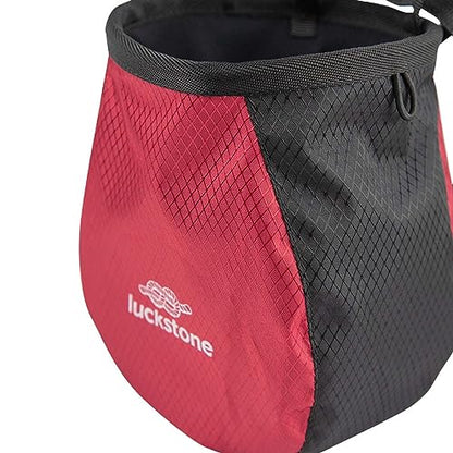 Climbing Chalk Bag Storage Pouch Adjustable Waist Belt Nonslip Packaging Chalk Carrier Bag for Gymnastics Walking Rock Climbing Pole Dancing, Red