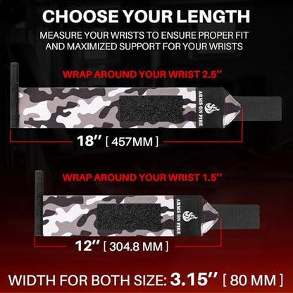 TECEUM Elastic Cotton Weightlifting Wrist Wraps with Thumb Loops, 1 Pair - color: Black Camo, style: 18" – Beast Mode