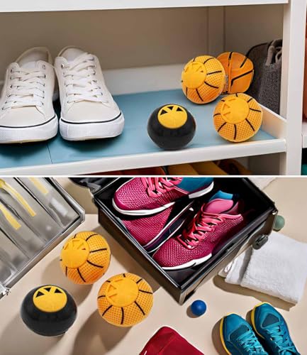 Shoe Deodorizer Odor Eliminator Ball -Sneaker Deodorizers balls Car Air Fresheners Odor Eaters for Shoes, Gym Bags, Closet and Locker 6 Pack (Cool Black Linen)