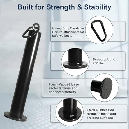 Heavy Duty Weight Loading Pin with Carabiner, Compatible with 2" Olympic Weight Plates, for Cable Pulley LAT Pulldown System, Home Gym Strength Training Equipment