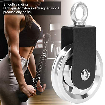AstraLoom Fitness Equipment Bracket 95mm Aluminum Alloy Pulley Silent Hanging Wheel Heavy Duty Rotation Single Wheel Pulley Set for Home Gym DIY Building Sports Equipment