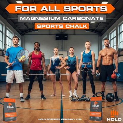 HOLD Sports Chalk – Pure Magnesium Carbonate for Climbing, Weightlifting, Gymnastics & Powerlifting – No Additives, Non-Toxic, Sweat-Resistant, Strong Grip Performance - style: Micronized