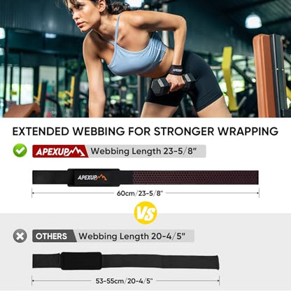 Weight Lifting Straps for Weightlifting, Lifting Wrist Straps Gym, Deadlift Strap, Anti Slip Silicone Weightlifting Strap Men Women Powerlifting, Strength Training - color: Black, size: 1 Pair