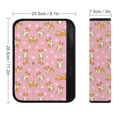Soft Padded Car Seat Belt Pad for Elderly Support, Stroller Pushchair High Chair, 2 Pack Shiba Inu Dogs Paws Shoulder Harness Cover Anti-Slip Pad - color: Pattern 1094