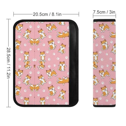 Soft Padded Car Seat Belt Pad for Elderly Support, Stroller Pushchair High Chair, 2 Pack Shiba Inu Dogs Paws Shoulder Harness Cover Anti-Slip Pad - color: Pattern 1094
