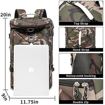 Outdoor Waterproof Backpack Hiking, Fishing, Camping Large Capacity Multifunctional Laptop Backpack, Suitable for Both Men and Women (Camouflage)… - color: Camouflage
