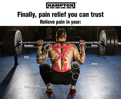 Hampton Adams | As Seen on Shark Tank | Elastic Kinesiology Tape (2-Pack) | Uncut Athletic Tape Supports & Protects Muscles Knees Shoulders & Plantar Fasciitis | Waterproof Hypoallergenic (Red) - color: Red, size: 2in x 16ft (2 Rolls)