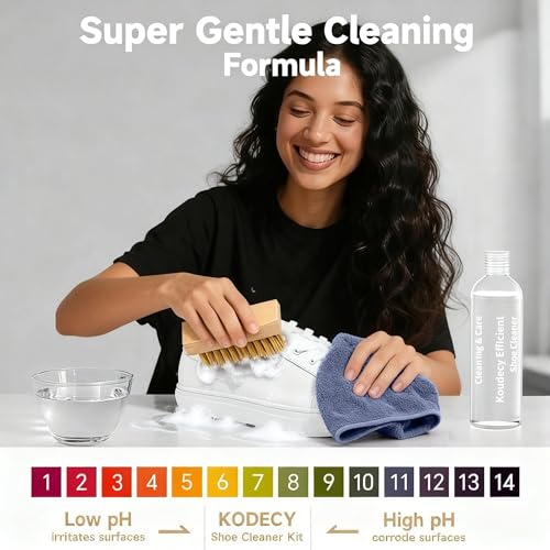 Shoe Cleaning Kit for Sneaker - 10.1Oz Shoe Cleaner kit Sneaker Cleaner,Eraser,Brushes&Towel for White Shoe Sneaker